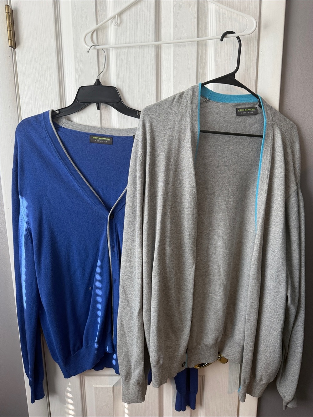 John Bartlett Two-Pack Men’s Cardigan Set — Royal Blue & Heather Gray